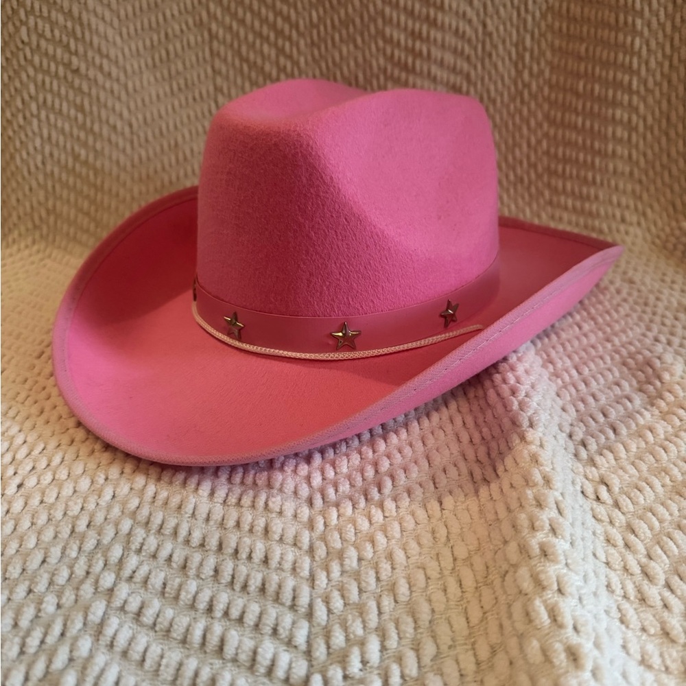 Pink Cowboy Hat with Star Accents